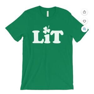 Mens Lit Shamrock T Shirt Funny Day Drinking Saint Patricks Day St Patty Tee
